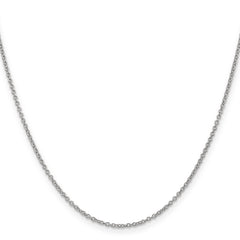 14K White Gold 16 inch 1.4mm Round Open Wide Link Cable with Lobster Clasp Chain