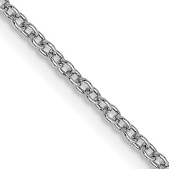 14K White Gold 30 inch 1.4mm Round Open Wide Link Cable with Lobster Clasp Chain