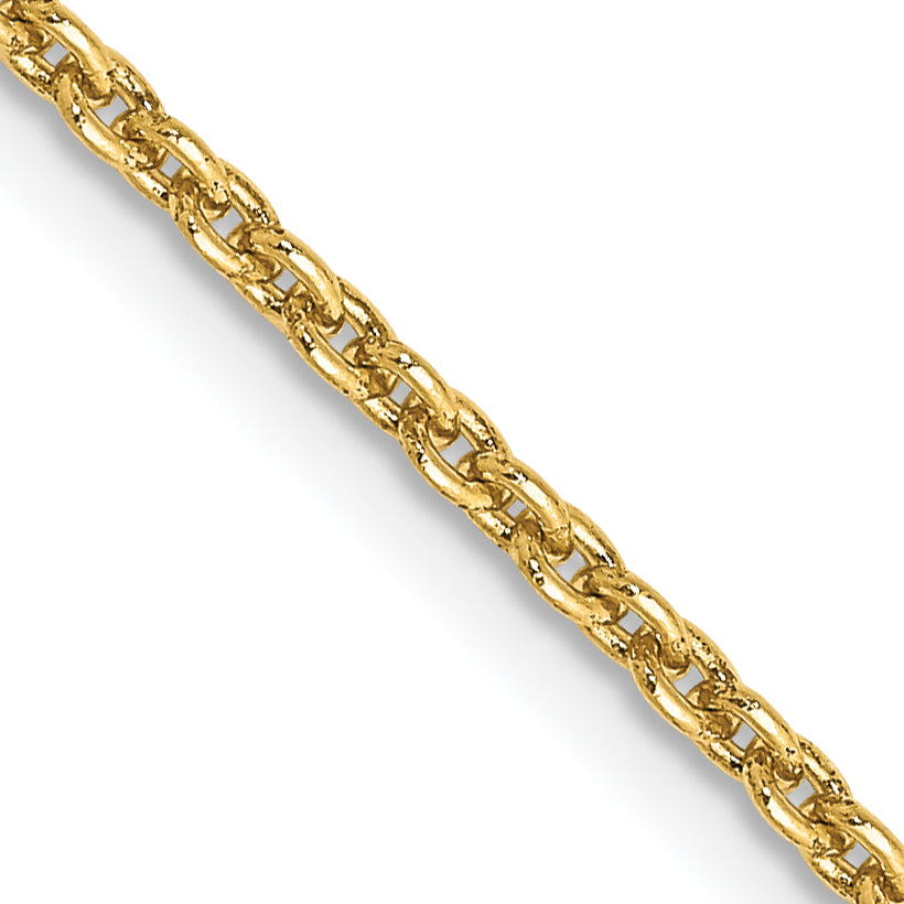 14K 30 inch 2mm Round Open Link Cable with Lobster Clasp Chain