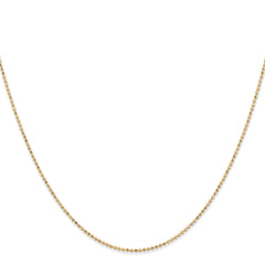 14K 14 inch 1.2mm Diamond-cut Beaded with Lobter Clasp Pendant Chain