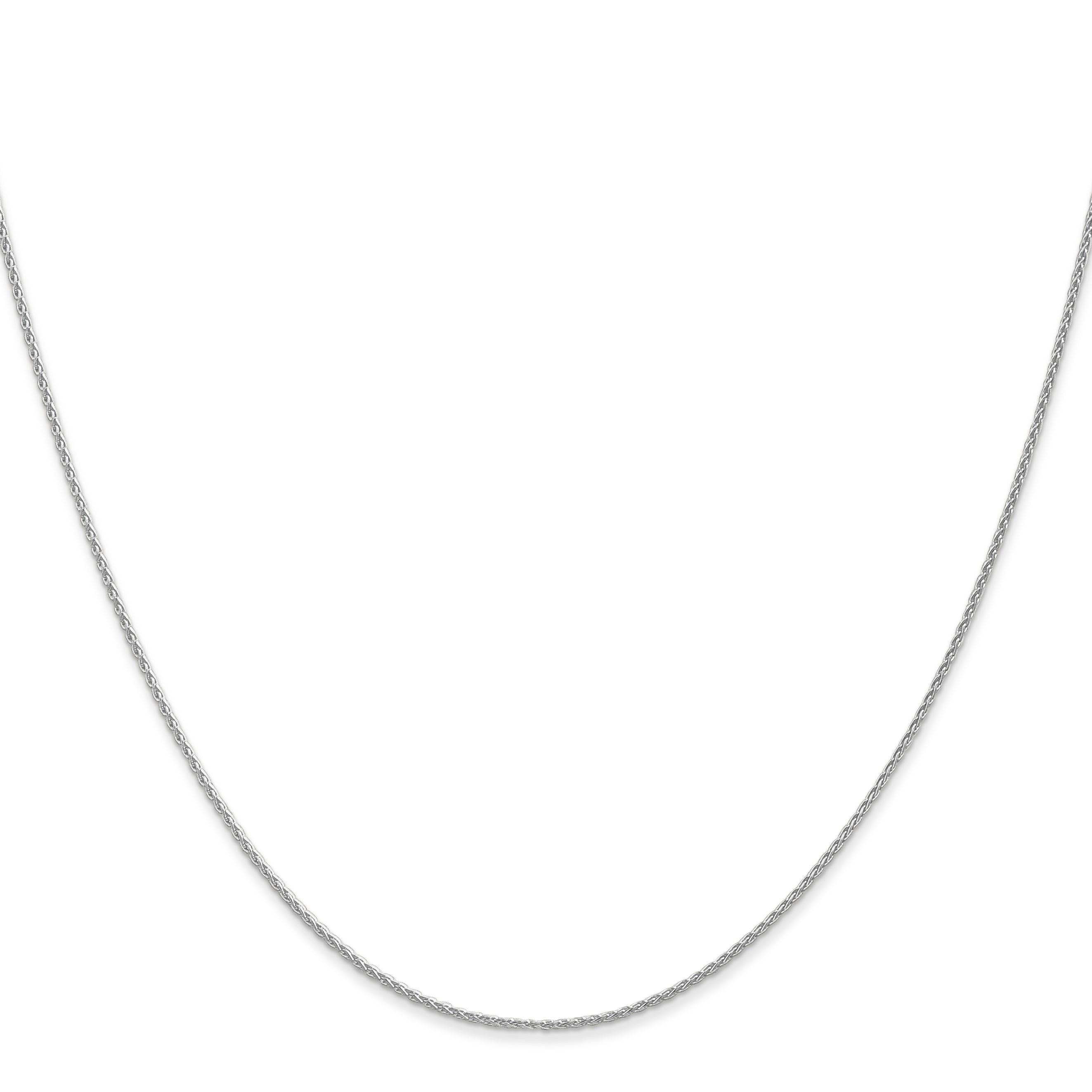 14K White Gold 14 inch 1mm Parisian Wheat with Lobster Clasp Chain