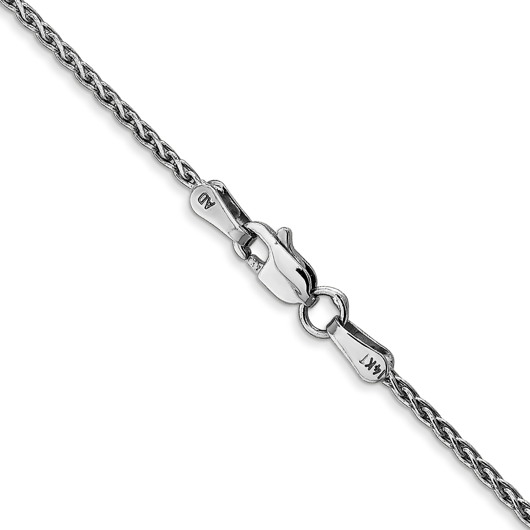 14K White Gold 14 inch 1.5mm Parisian Wheat with Lobster Clasp Chain