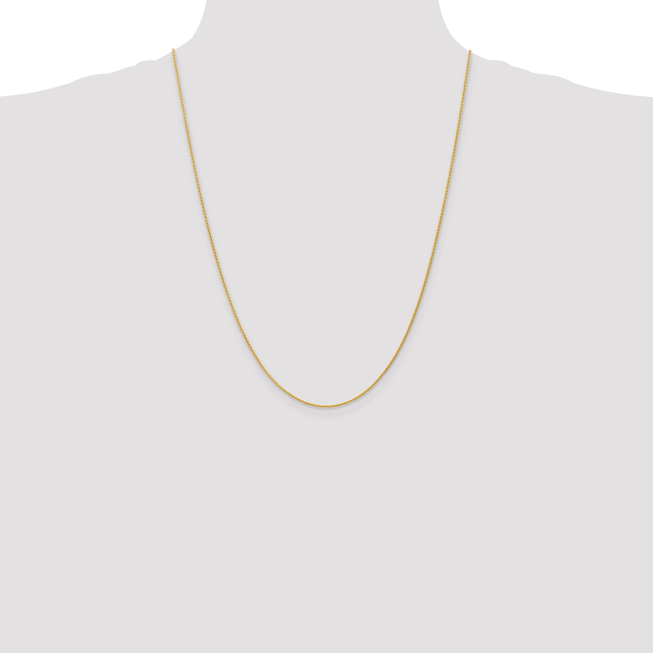 14k 14 inch 1.2mm Parisian Wheat with Lobster Clasp Chain