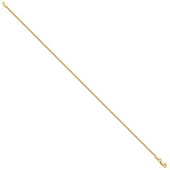 14k 9 inch 1.5mm Parisian Wheat with Lobster Clasp Anklet