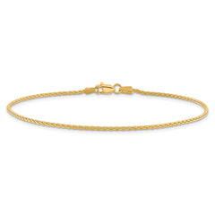 14k 9 inch 1.5mm Parisian Wheat with Lobster Clasp Anklet