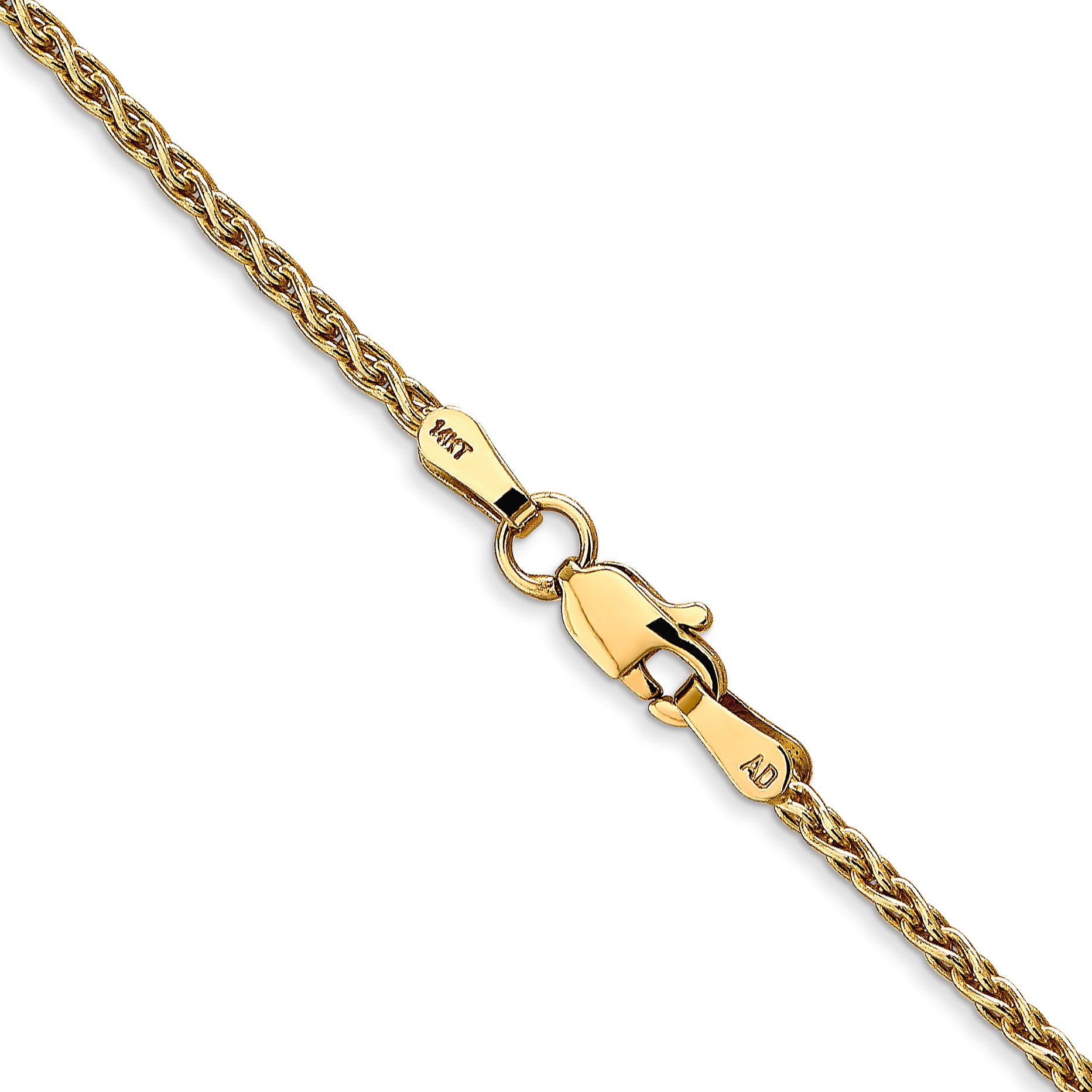 14k 14 inch 1.75mm Parisian Wheat with Lobster Clasp Chain