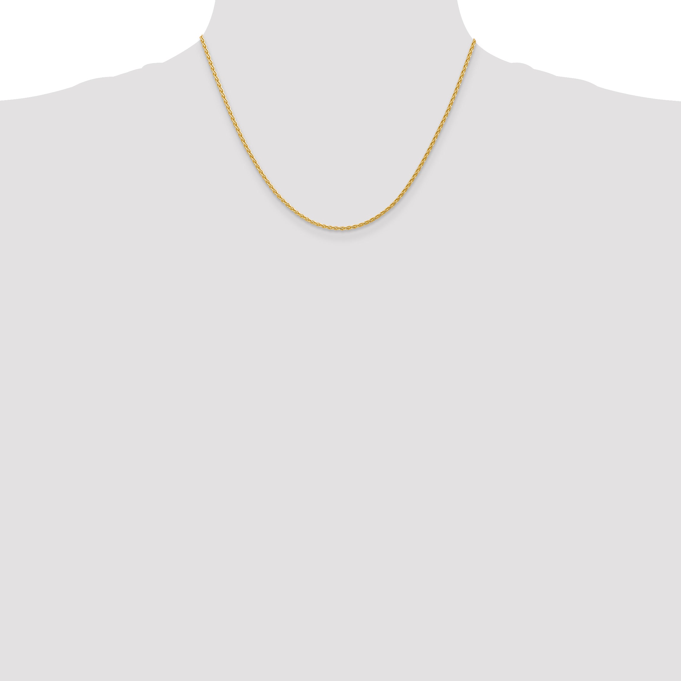 14k 14 inch 1.75mm Parisian Wheat with Lobster Clasp Chain