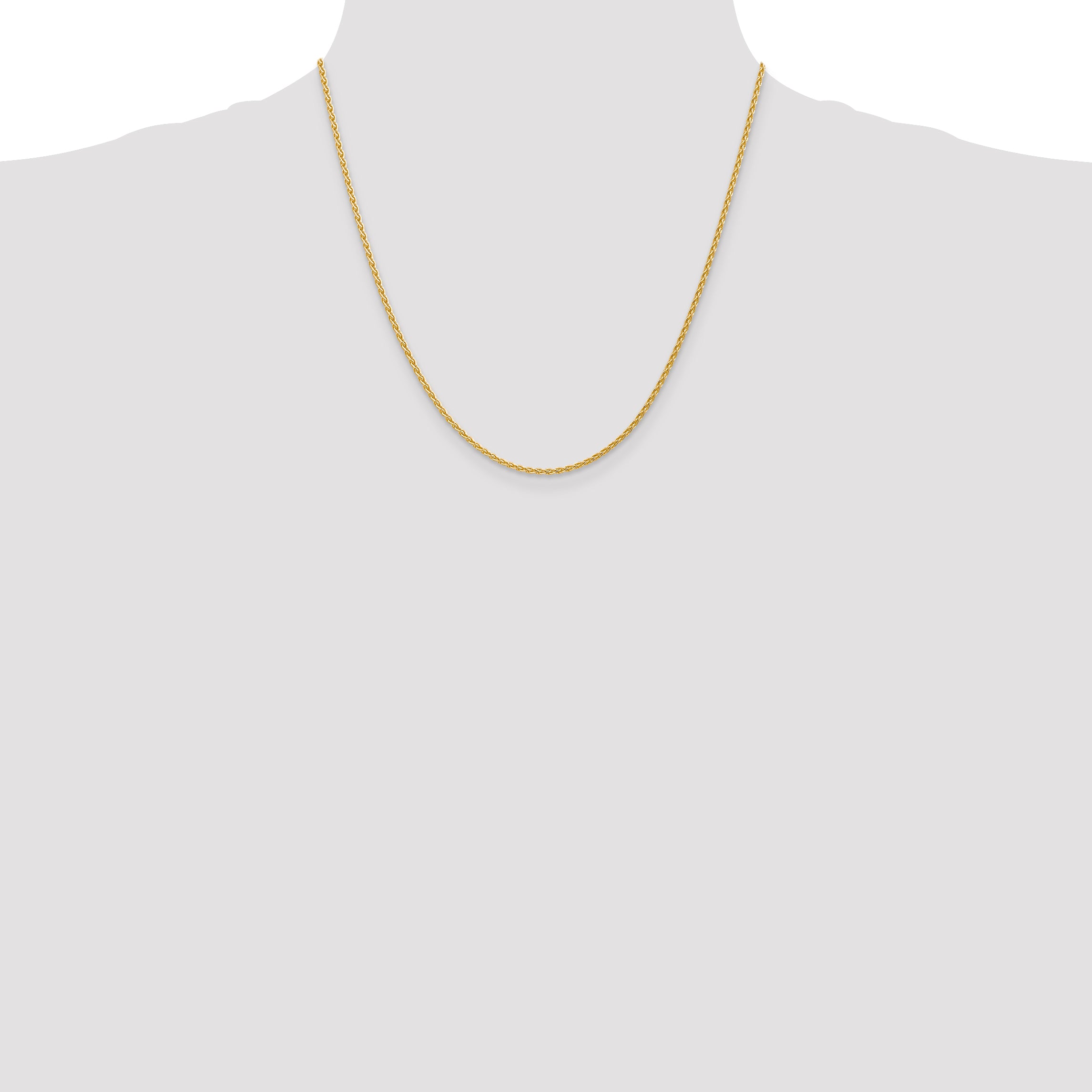 14k 14 inch 1.75mm Parisian Wheat with Lobster Clasp Chain