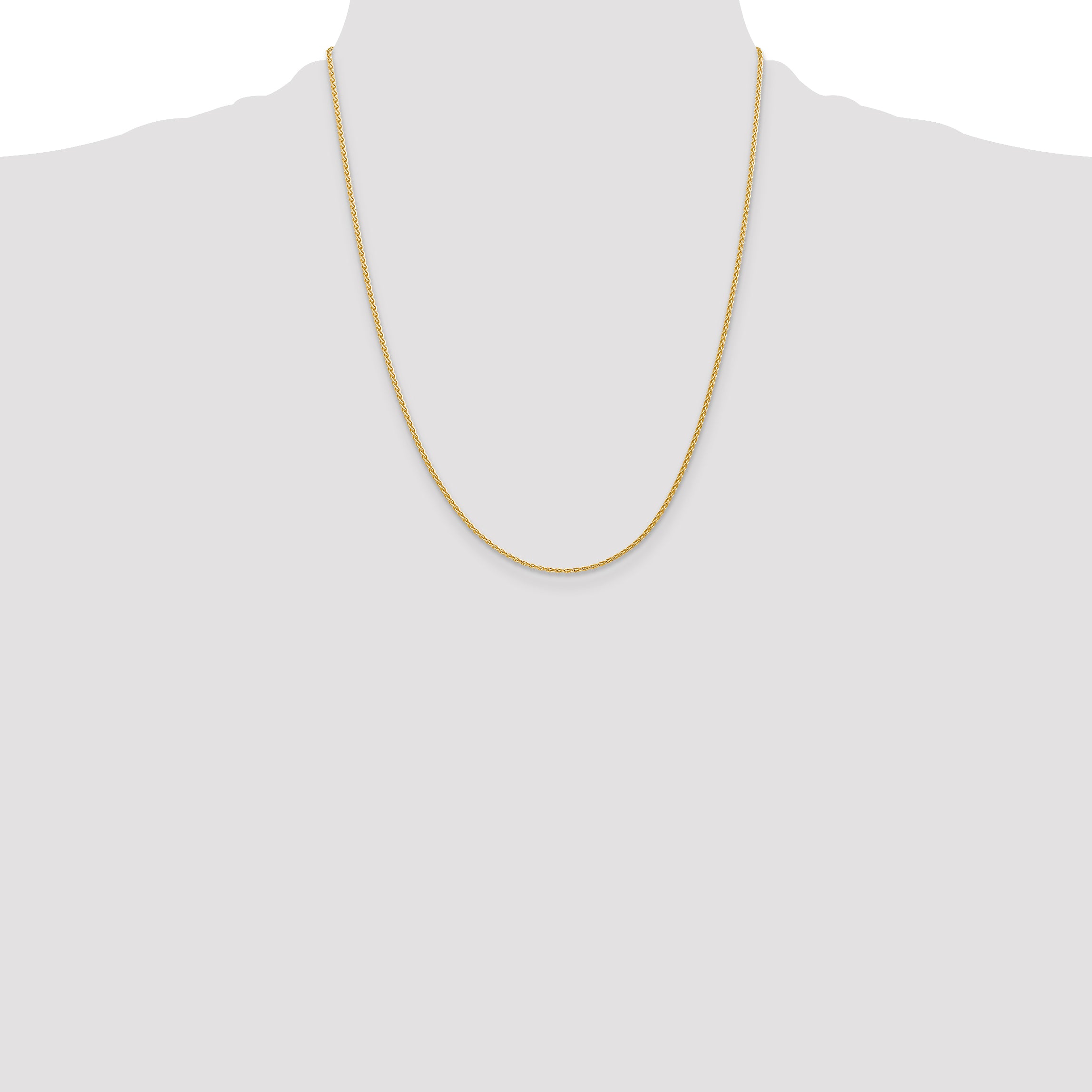 14k 14 inch 1.75mm Parisian Wheat with Lobster Clasp Chain