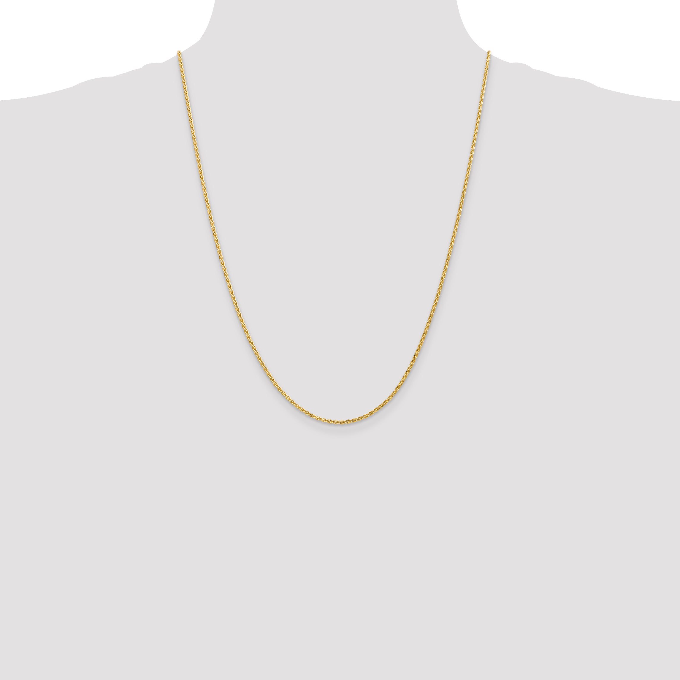 14k 14 inch 1.75mm Parisian Wheat with Lobster Clasp Chain