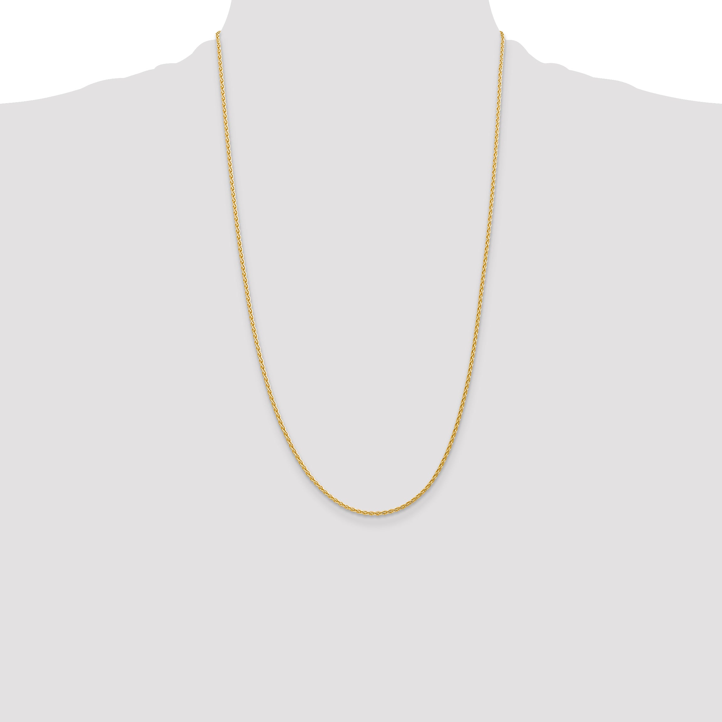 14k 14 inch 1.75mm Parisian Wheat with Lobster Clasp Chain