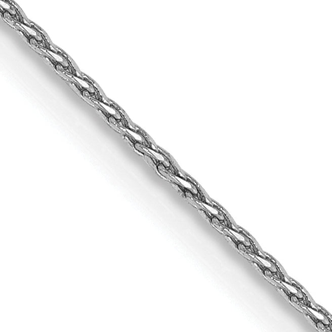 14K White Gold 30 inch .8mm Diamond-cut Parisian Wheat with Lobster Clasp Chain