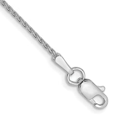 14K White Gold 10 inch 1mm Diamond-cut Parisian Wheat with Lobster Clasp Anklet