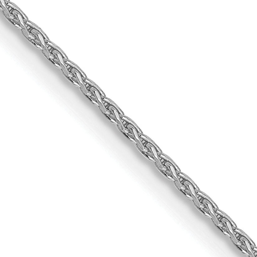 14K White Gold 30 inch 1mm Diamond-cut Parisian Wheat with Lobster Clasp Chain