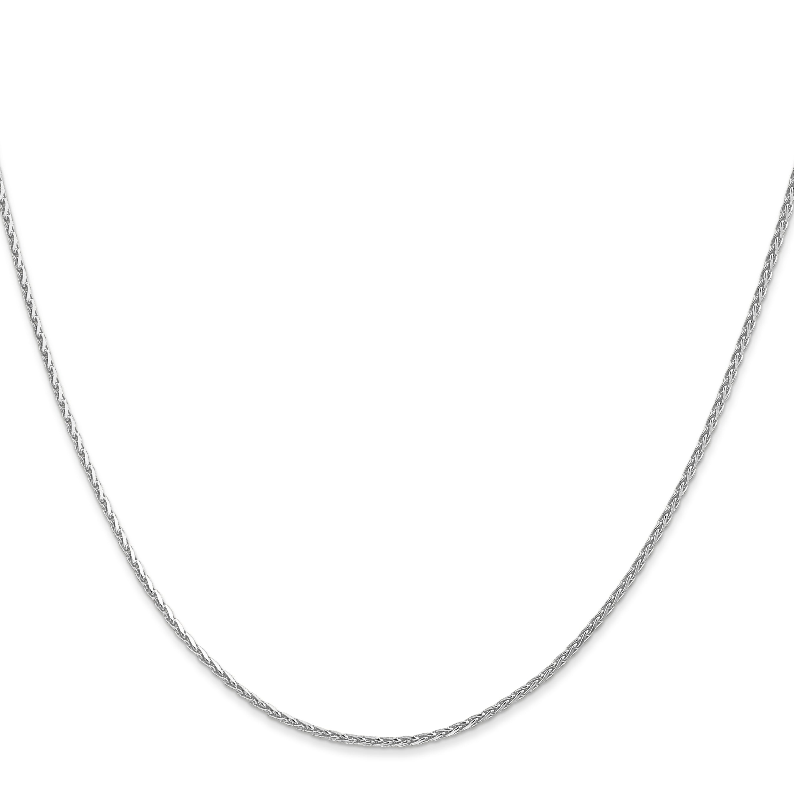 14K White Gold 16 inch 1.5mm Diamond-cut Parisian Wheat with Lobster Clasp Chain