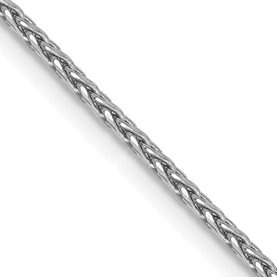 14K White Gold 30 inch 1.5mm Diamond-cut Parisian Wheat with Lobster Clasp Chain