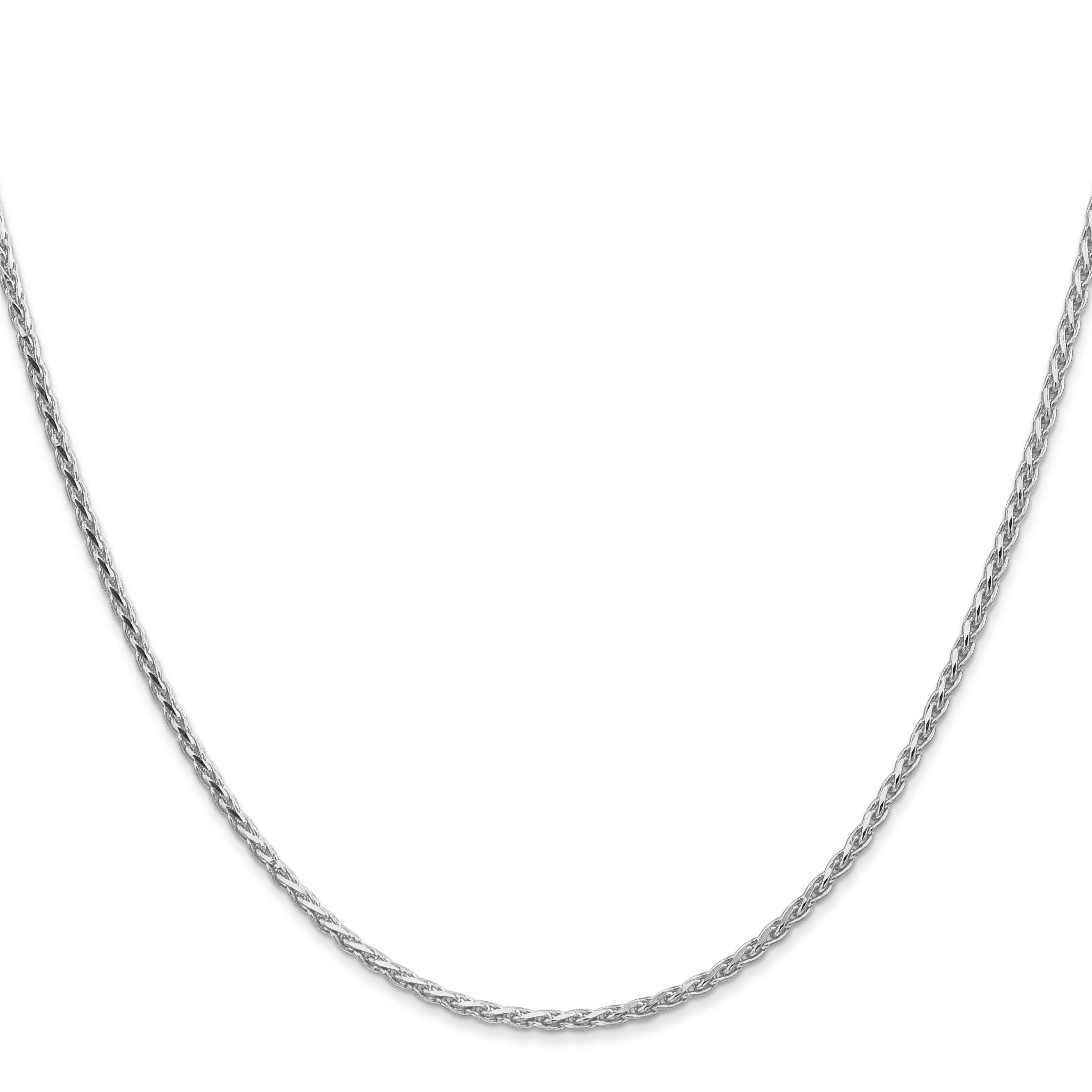 14K White Gold 16 inch 1.9mm Diamond-cut Parisian Wheat with Lobster Clasp Chain