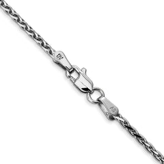 14K White Gold 16 inch 1.9mm Diamond-cut Parisian Wheat with Lobster Clasp Chain