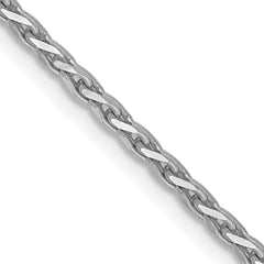 14K White Gold 30 inch 1.9mm Diamond-cut Parisian Wheat with Lobster Clasp Chain