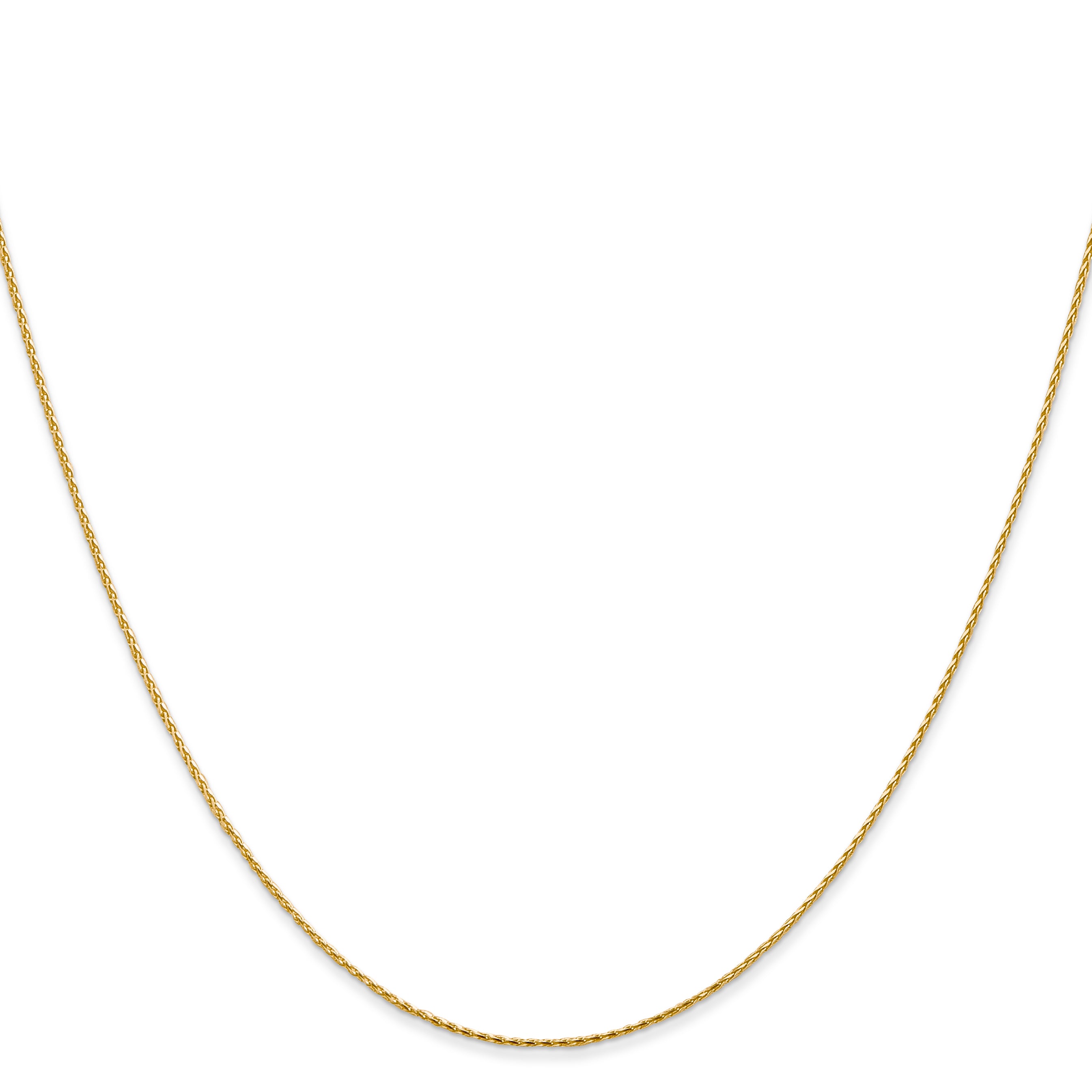 14K 14 inch .8mm Diamond-cut Parisian Wheat with Lobster Clasp Chain