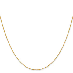 14K 14 inch .8mm Diamond-cut Parisian Wheat with Lobster Clasp Chain