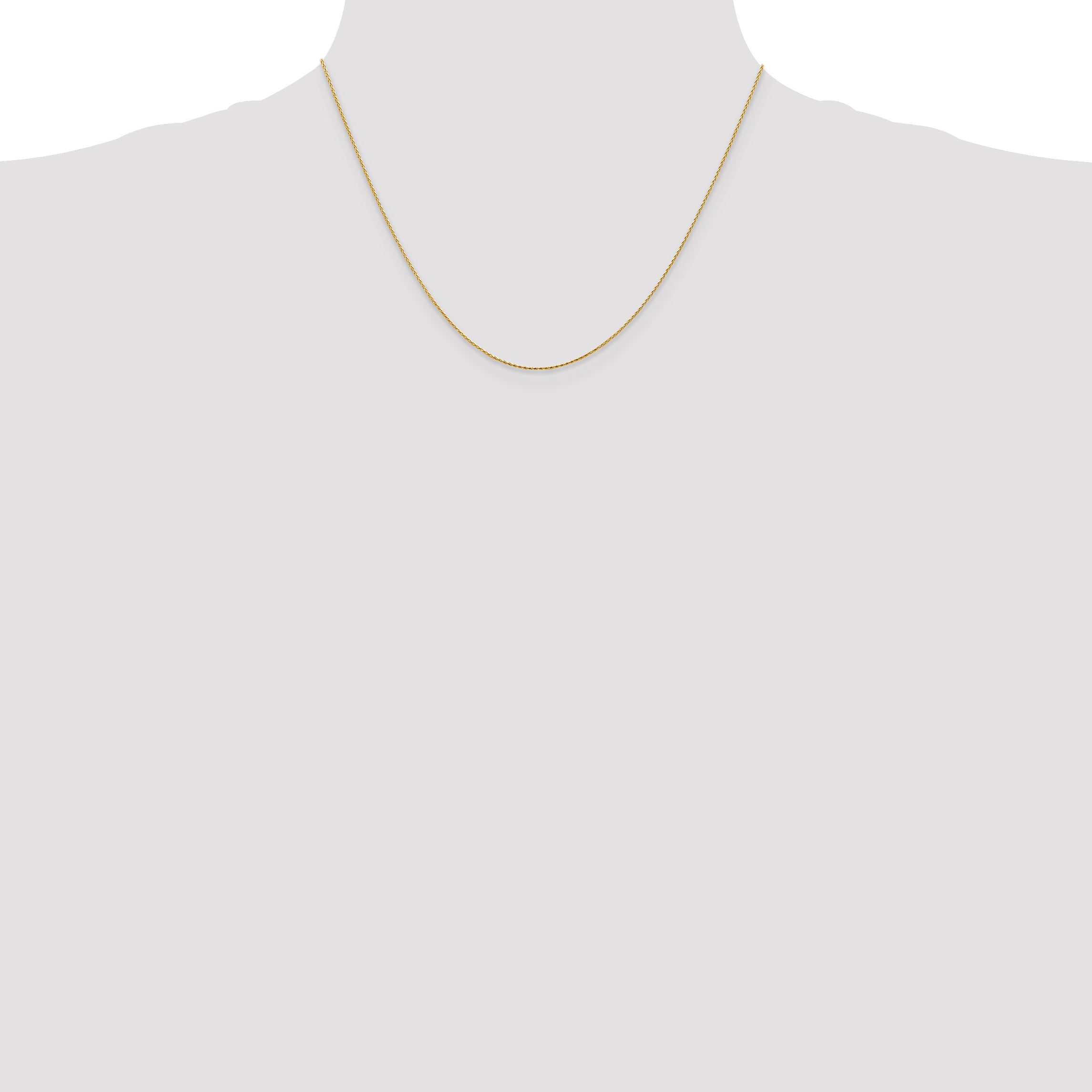 14K 14 inch .8mm Diamond-cut Parisian Wheat with Lobster Clasp Chain