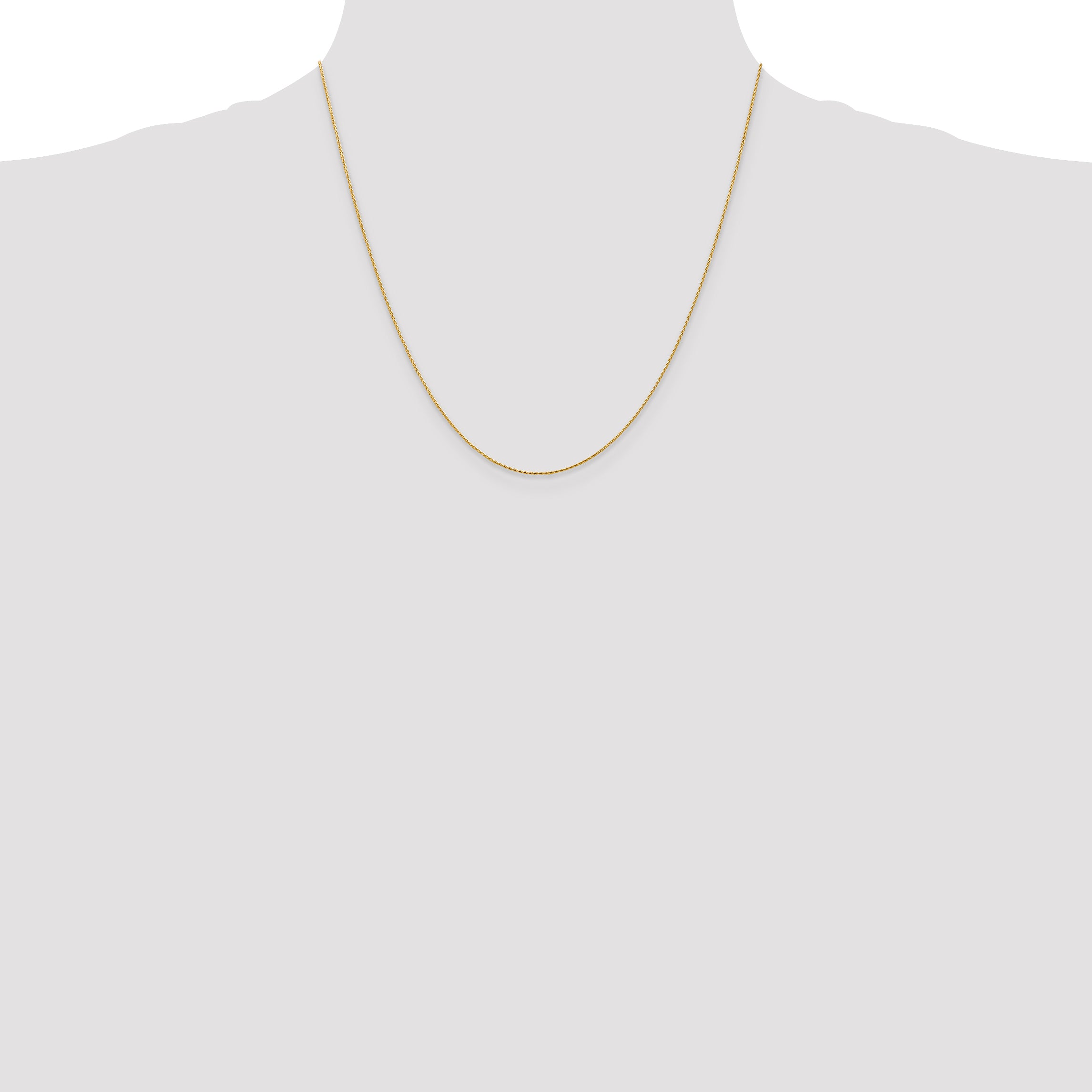 14K 14 inch .8mm Diamond-cut Parisian Wheat with Lobster Clasp Chain