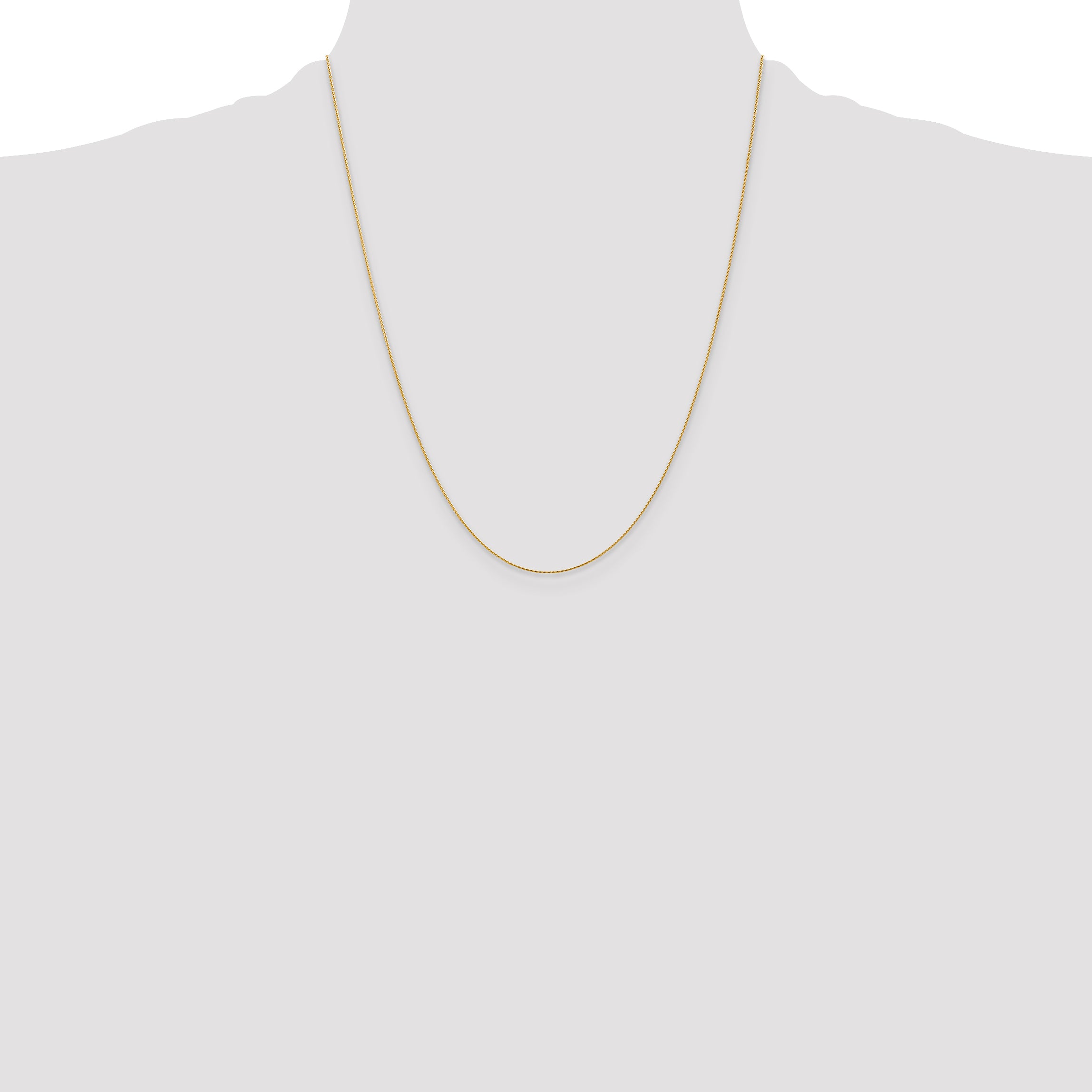 14K 14 inch .8mm Diamond-cut Parisian Wheat with Lobster Clasp Chain