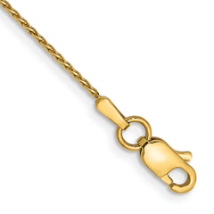 14K 10 inch .8mm Diamond-cut Parisian Wheat with Lobster Clasp Anklet