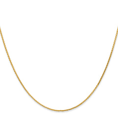 14K 14 inch 1mm Diamond-cut Parisian Wheat with Lobster Clasp Chain