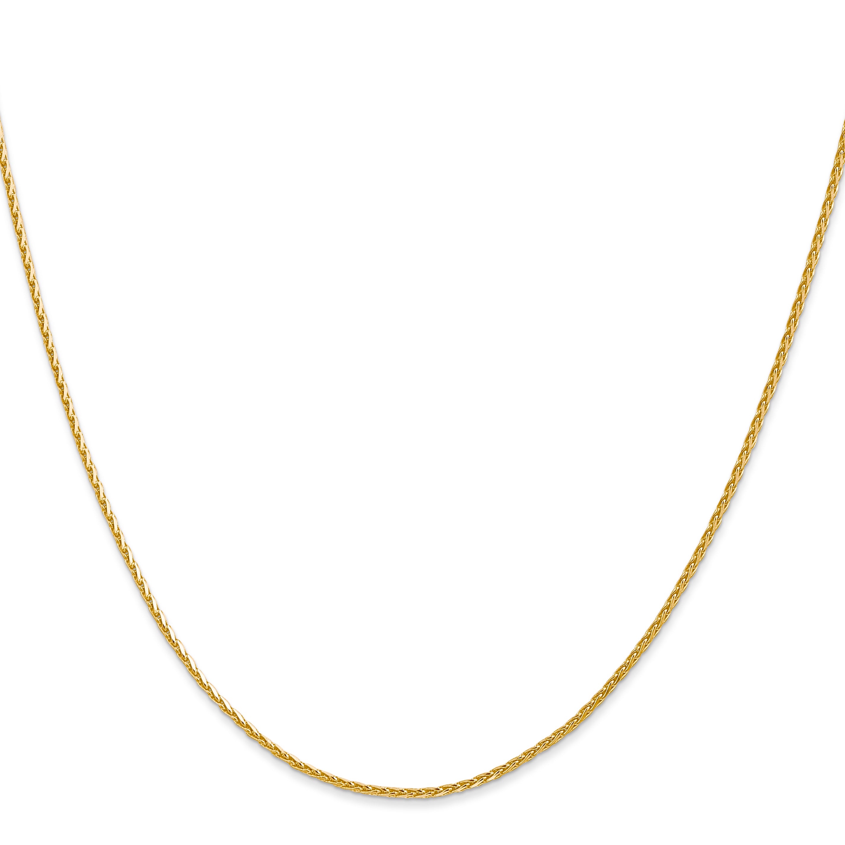 14K 16 inch 1.5mm Diamond-cut Parisian Wheat with Lobster Clasp Chain