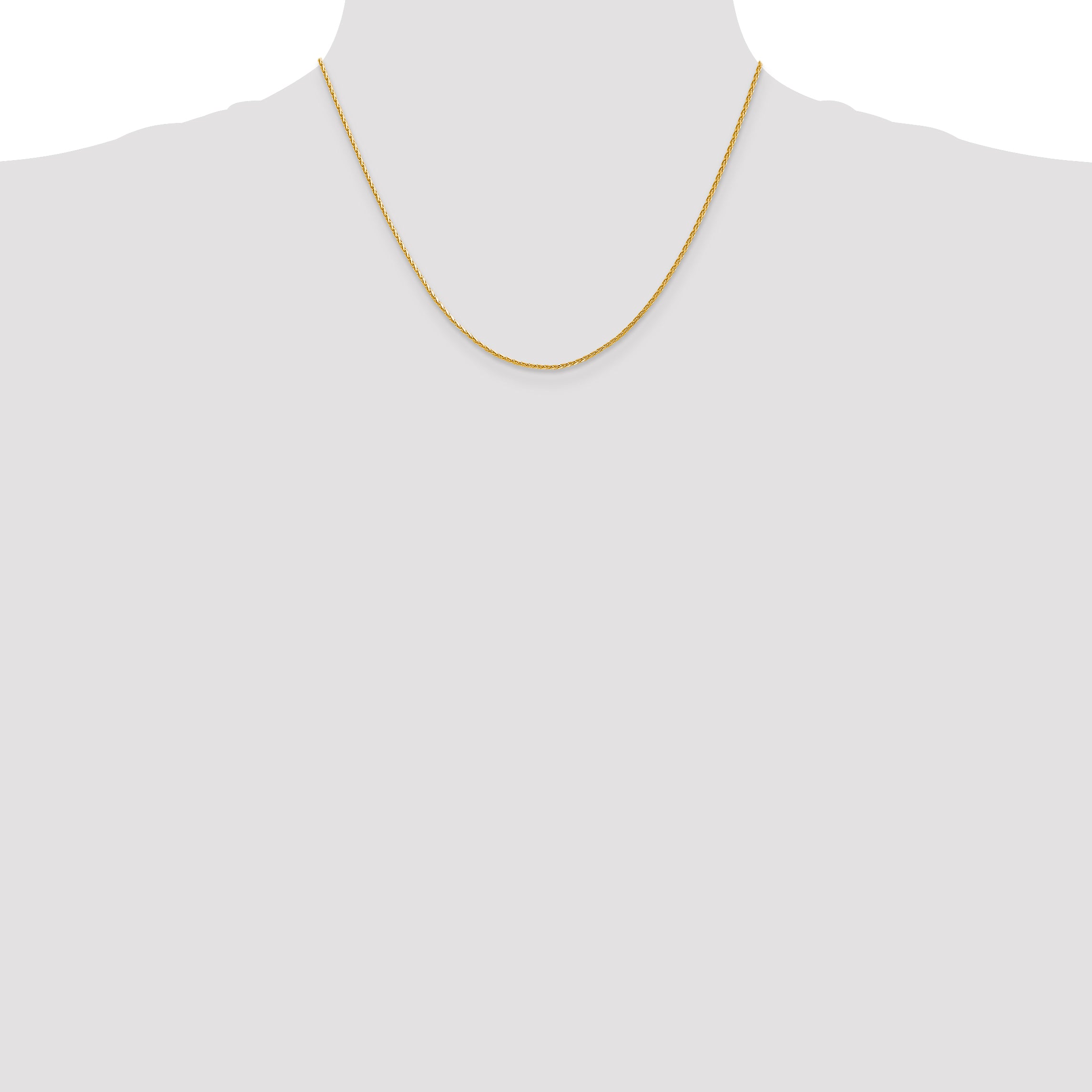 14K 16 inch 1.5mm Diamond-cut Parisian Wheat with Lobster Clasp Chain