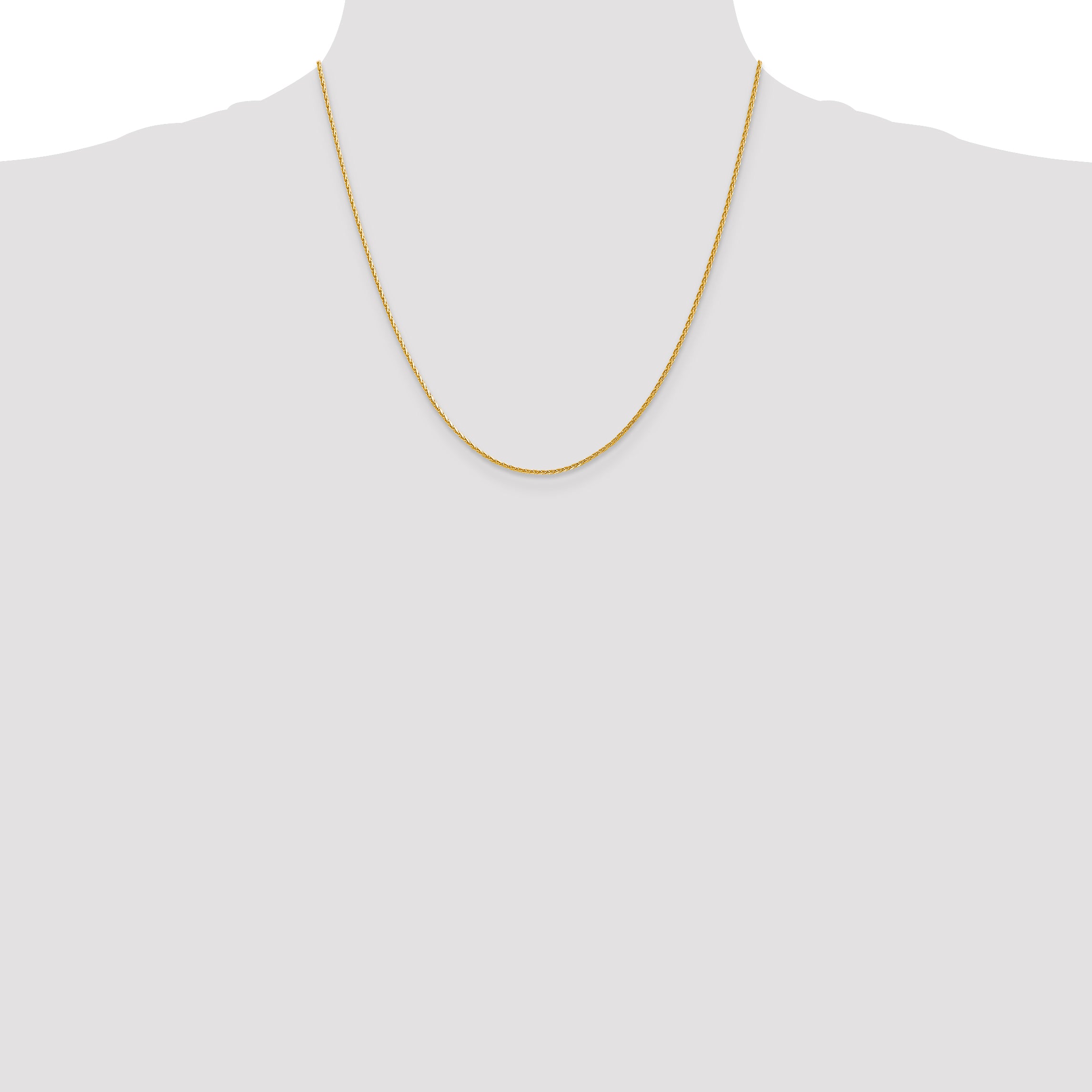 14K 16 inch 1.5mm Diamond-cut Parisian Wheat with Lobster Clasp Chain