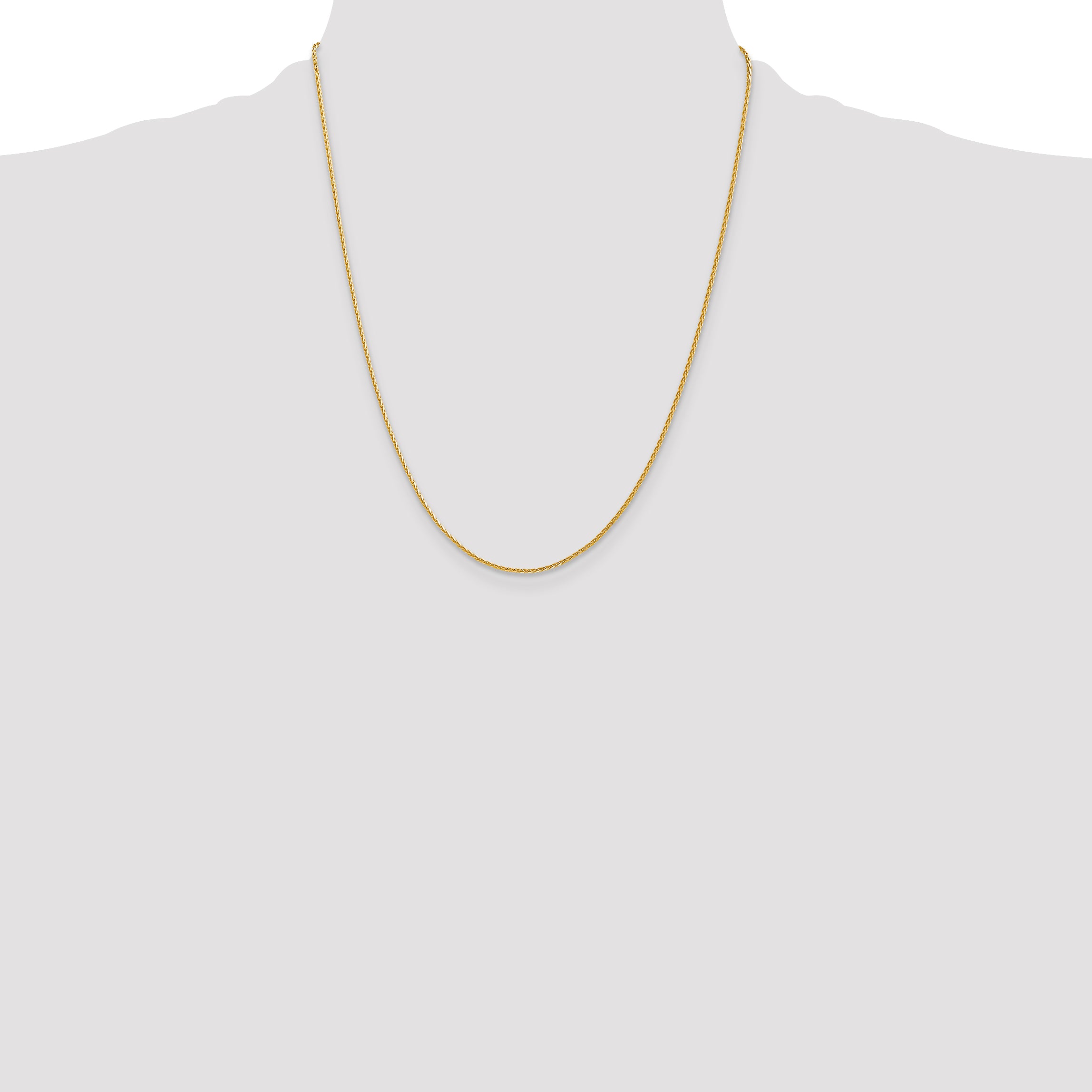 14K 16 inch 1.5mm Diamond-cut Parisian Wheat with Lobster Clasp Chain