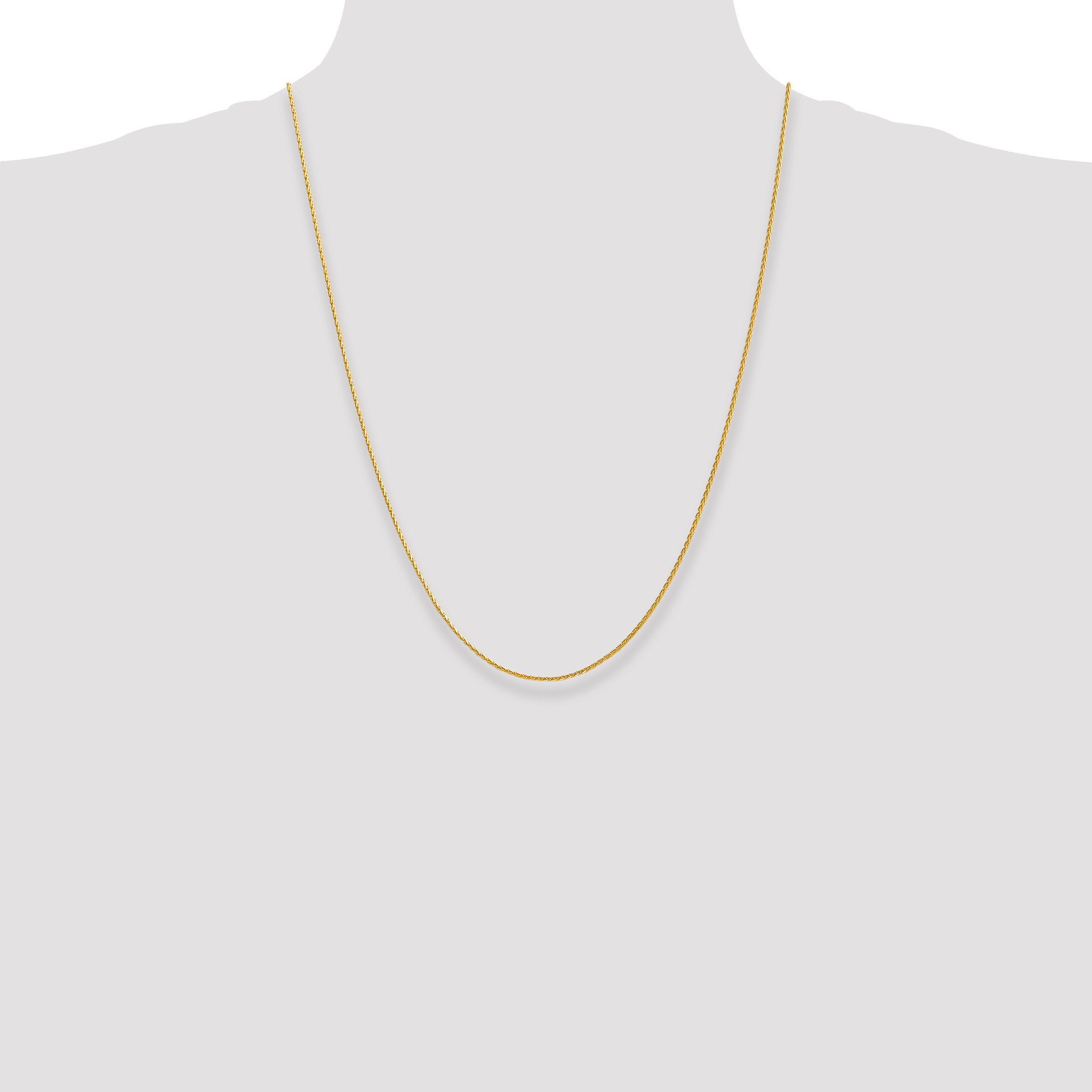 14K 16 inch 1.5mm Diamond-cut Parisian Wheat with Lobster Clasp Chain