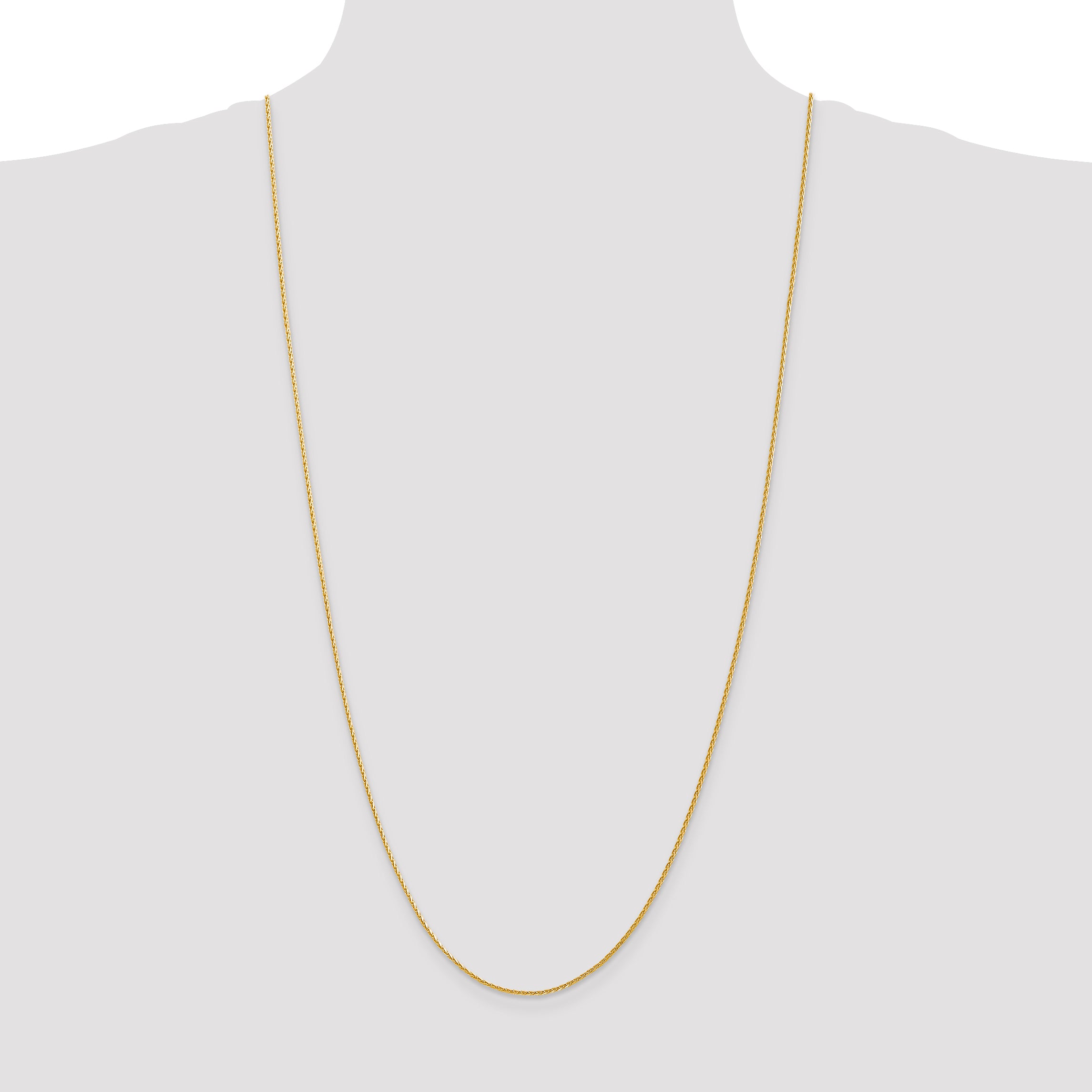 14K 16 inch 1.5mm Diamond-cut Parisian Wheat with Lobster Clasp Chain