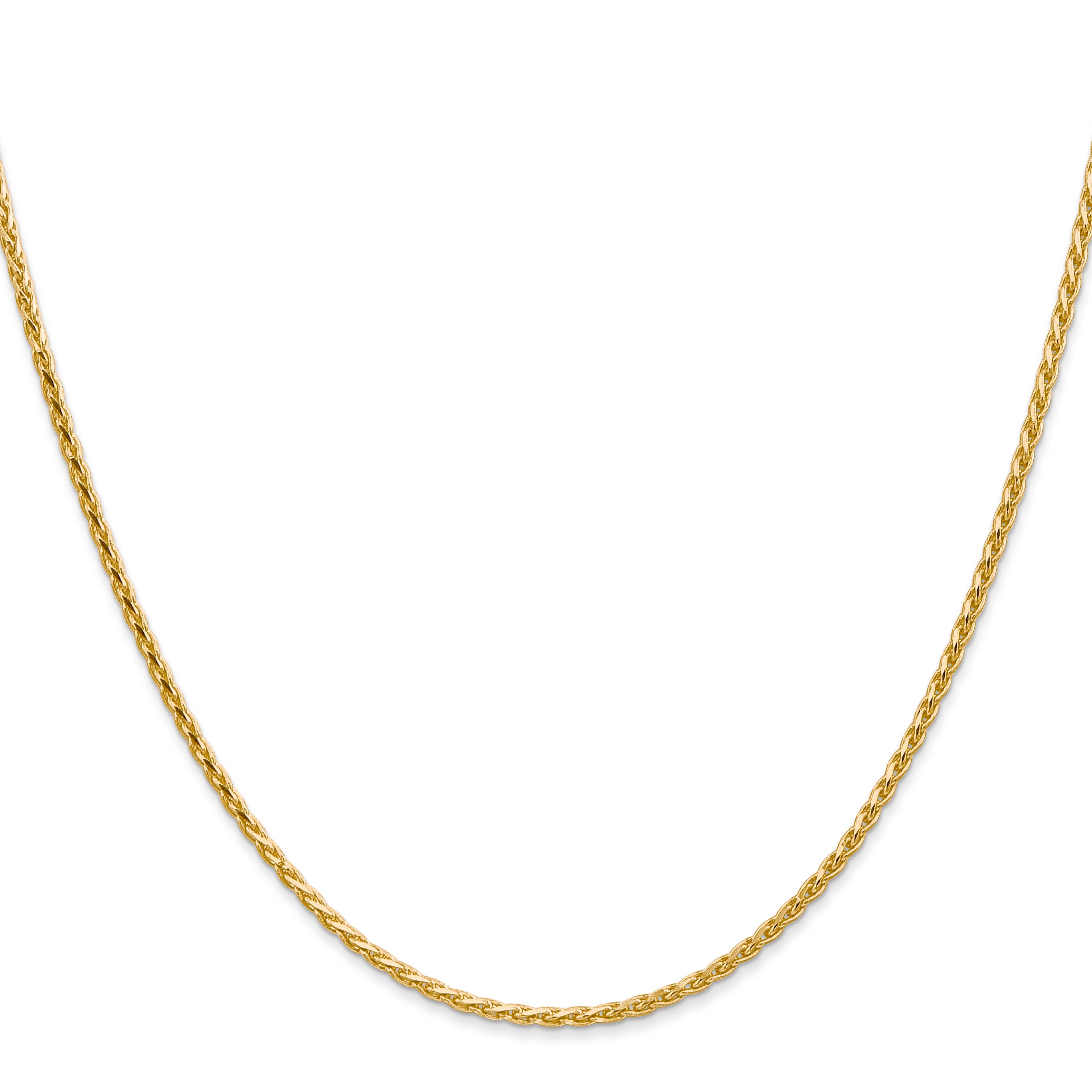 14K 16 inch 1.9mm Diamond-cut Parisian Wheat with Lobster Clasp Chain