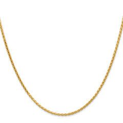 14K 16 inch 1.9mm Diamond-cut Parisian Wheat with Lobster Clasp Chain