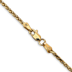 14K 16 inch 1.9mm Diamond-cut Parisian Wheat with Lobster Clasp Chain