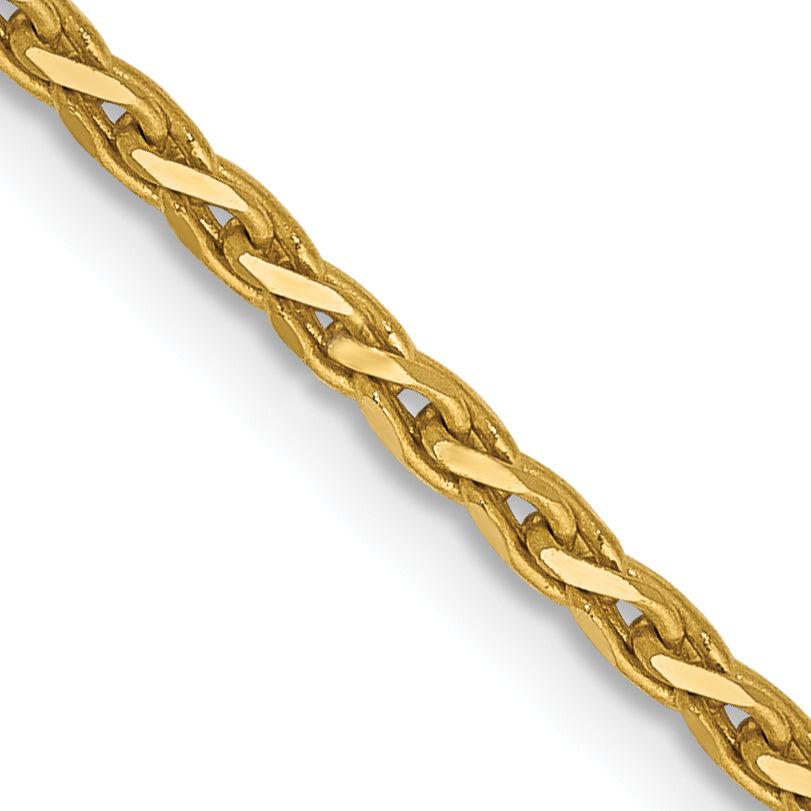 14K 30 inch 1.9mm Diamond-cut Parisian Wheat with Lobster Clasp Chain