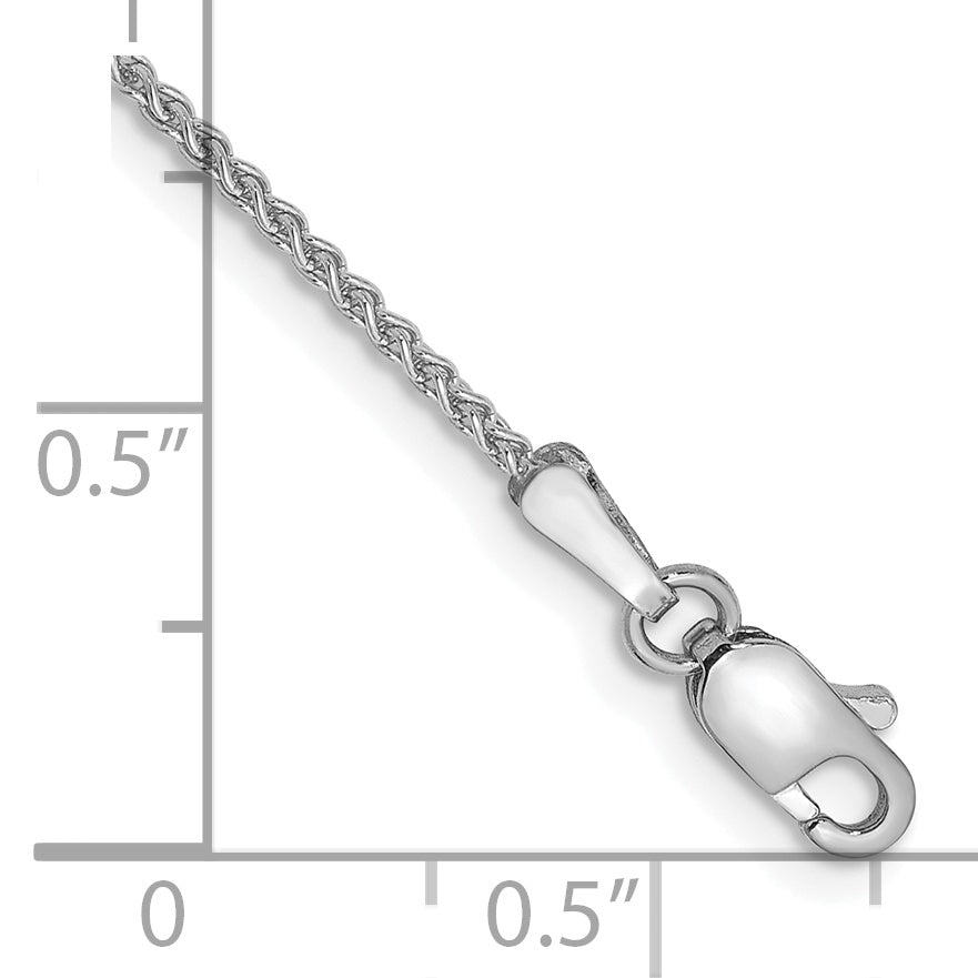 14K White Gold 6 inch 1.25mm Spiga with Lobster Clasp Bracelet