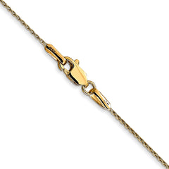 14K 16 inch .7mm Round Parisian Wheat with Lobster Clasp Chain