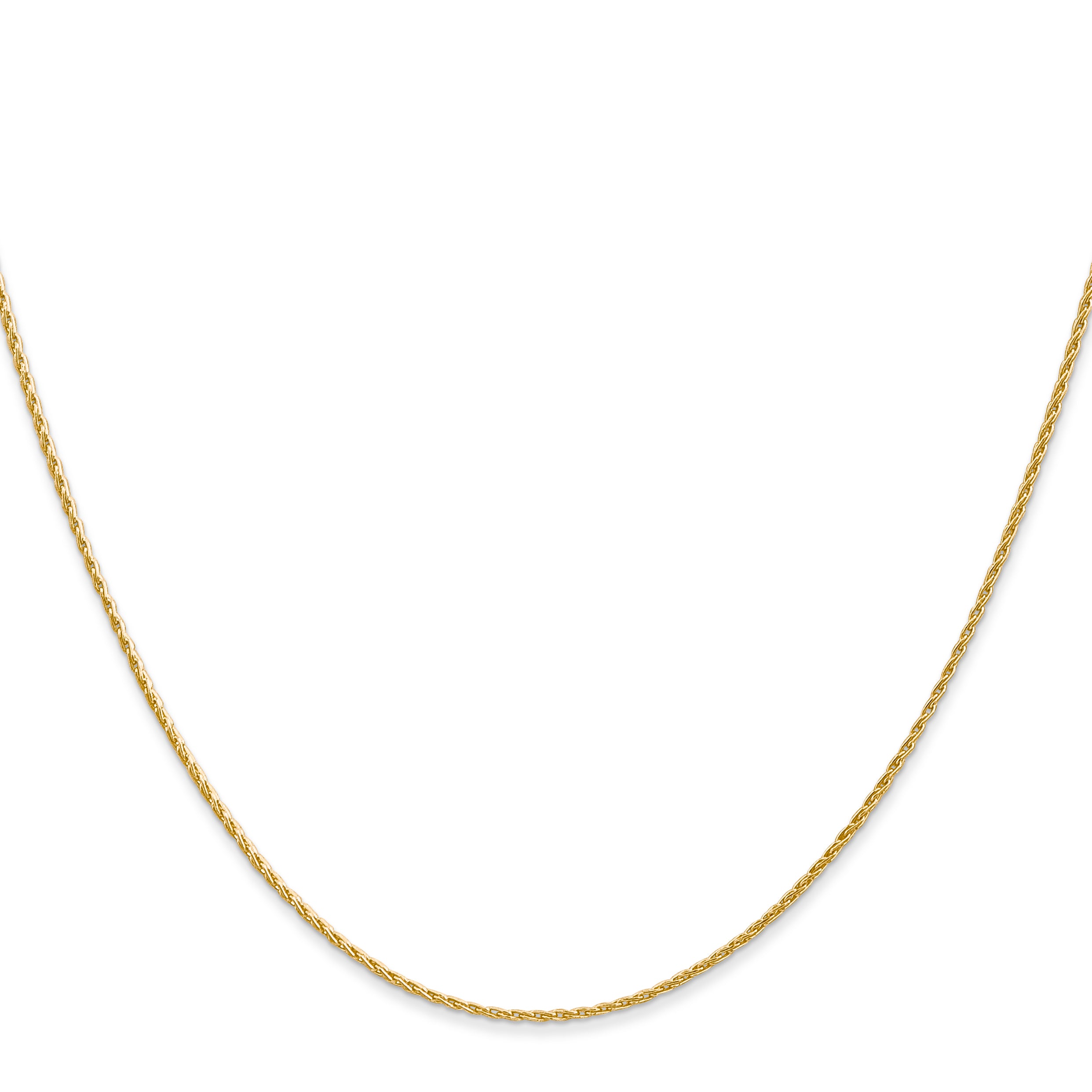 14K 16 inch 1mm Round Parisian Wheat with Lobster Clasp Chain