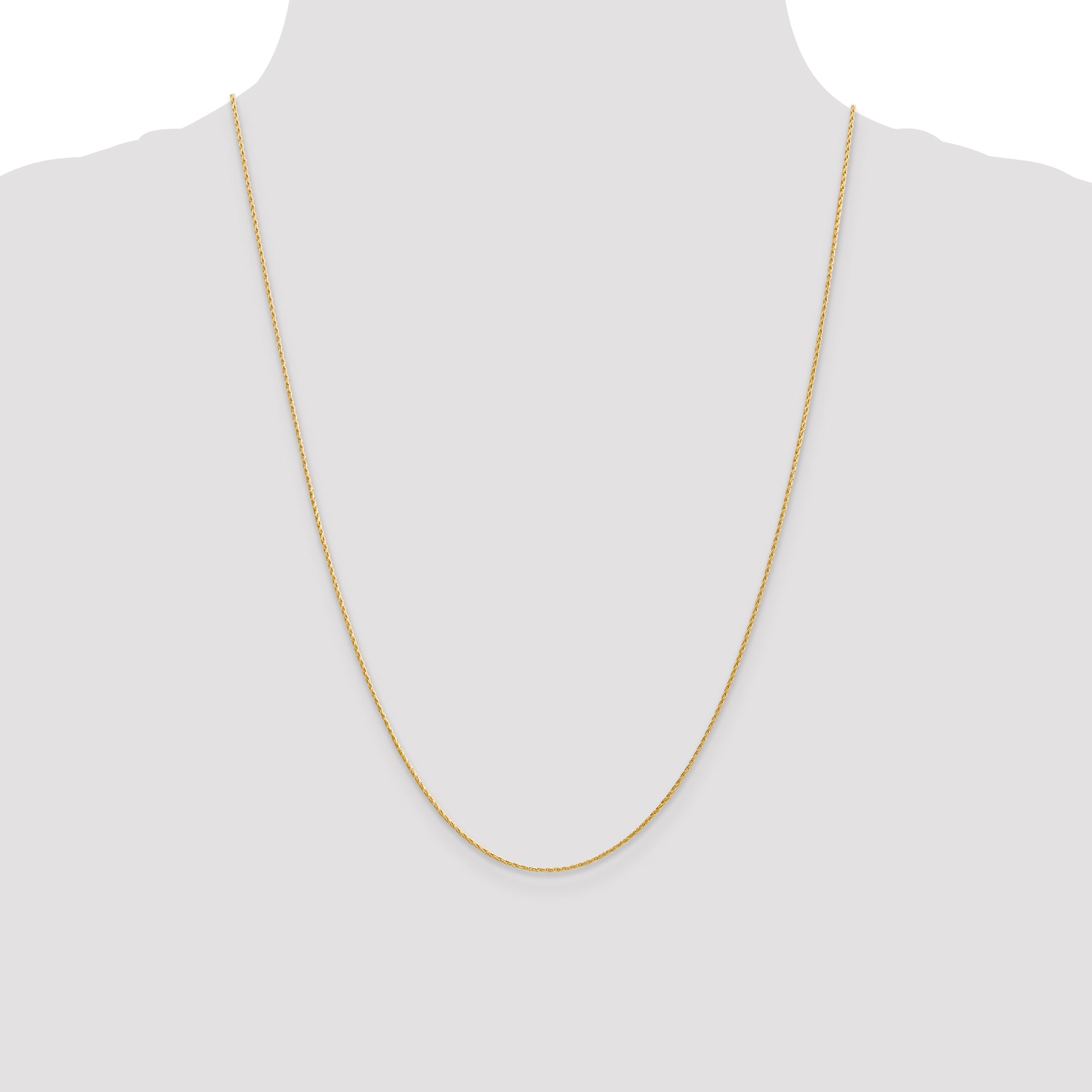 14K 16 inch 1mm Round Parisian Wheat with Lobster Clasp Chain