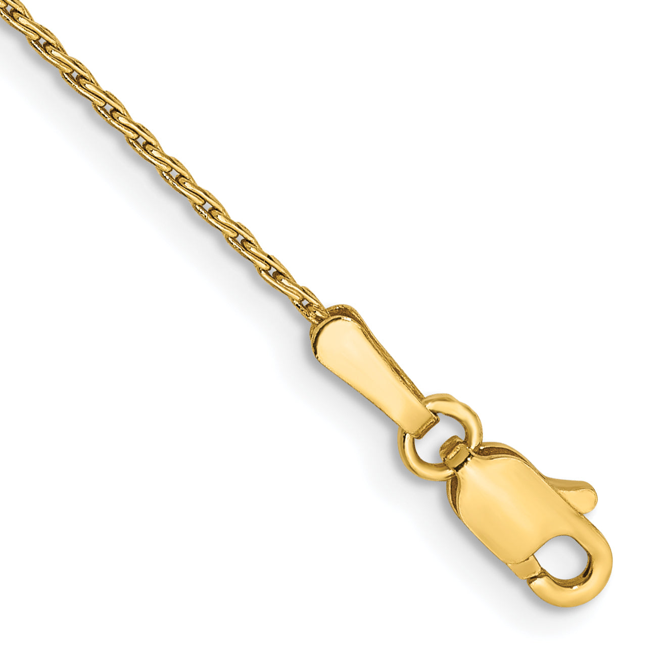 14K 7 inch 1mm Round Parisian Wheat with Lobster Clasp Bracelet