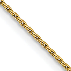 14K 24 inch 1mm Round Parisian Wheat with Lobster Clasp Chain