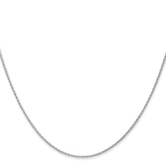 14K White Gold 16 inch 1mm Round Parisian Wheat with Lobster Clasp Chain