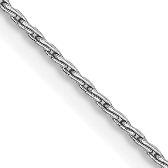 14K White Gold 24 inch 1mm Round Parisian Wheat with Lobster Clasp Chain