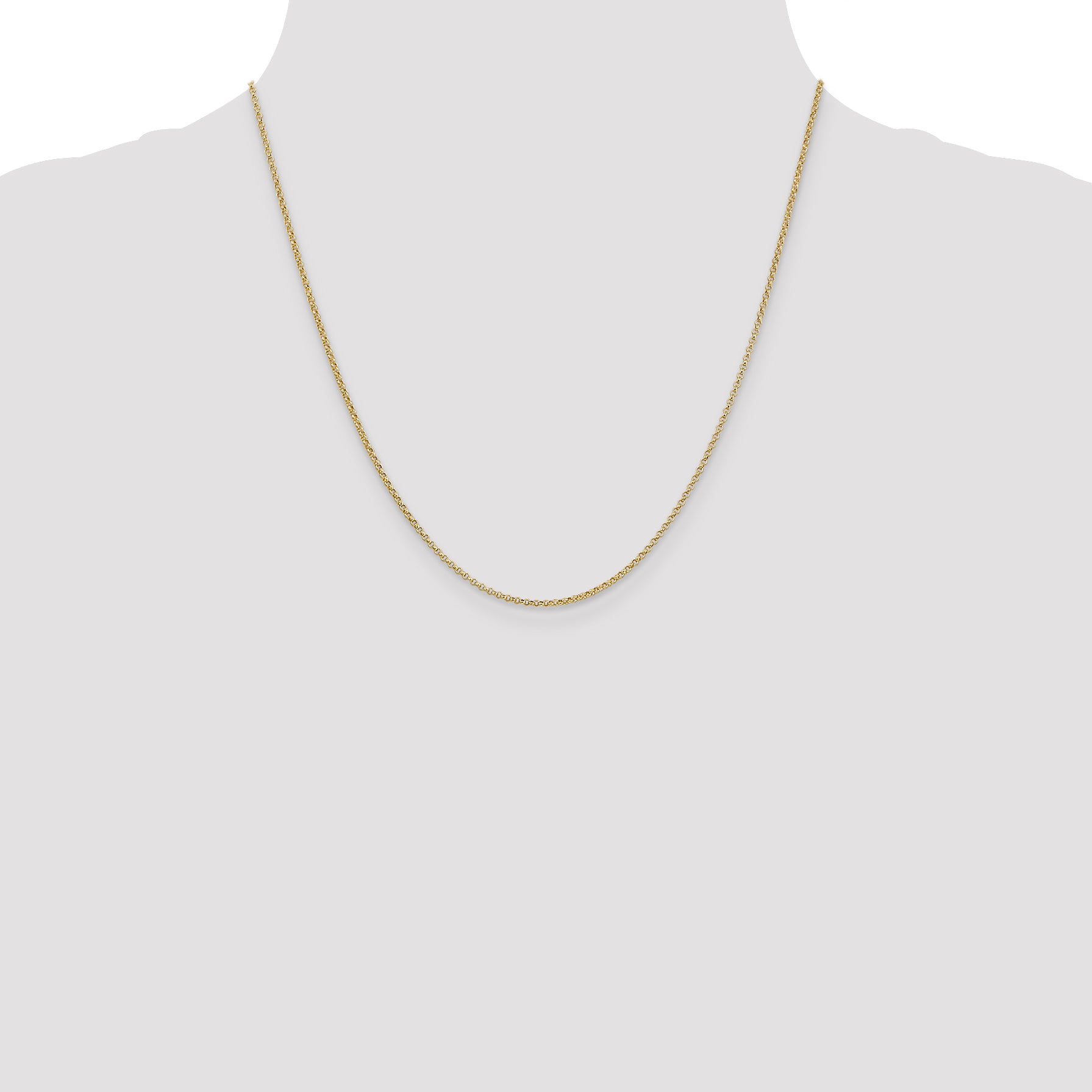 14K 16 inch 1.55mm Rolo with Lobster Clasp Pendant Chain