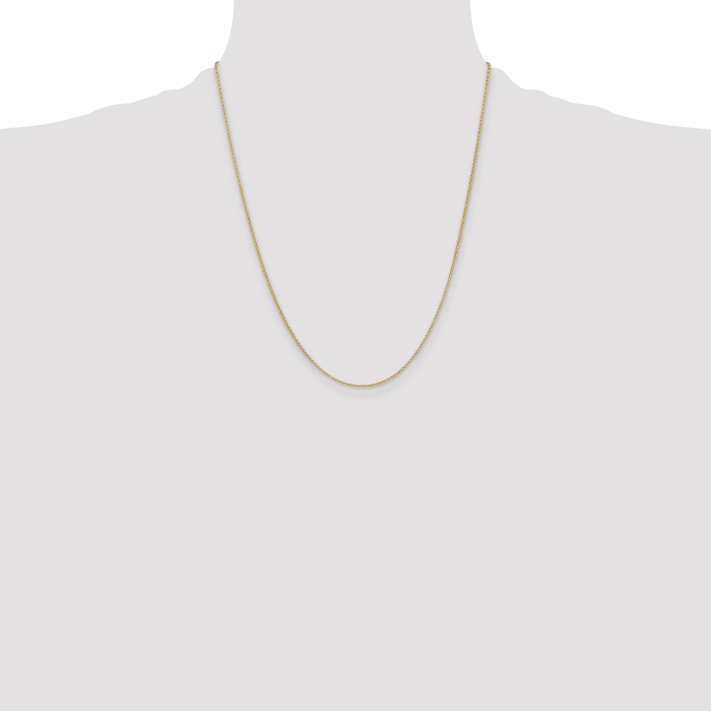 14K 16 inch 1.55mm Rolo with Lobster Clasp Pendant Chain